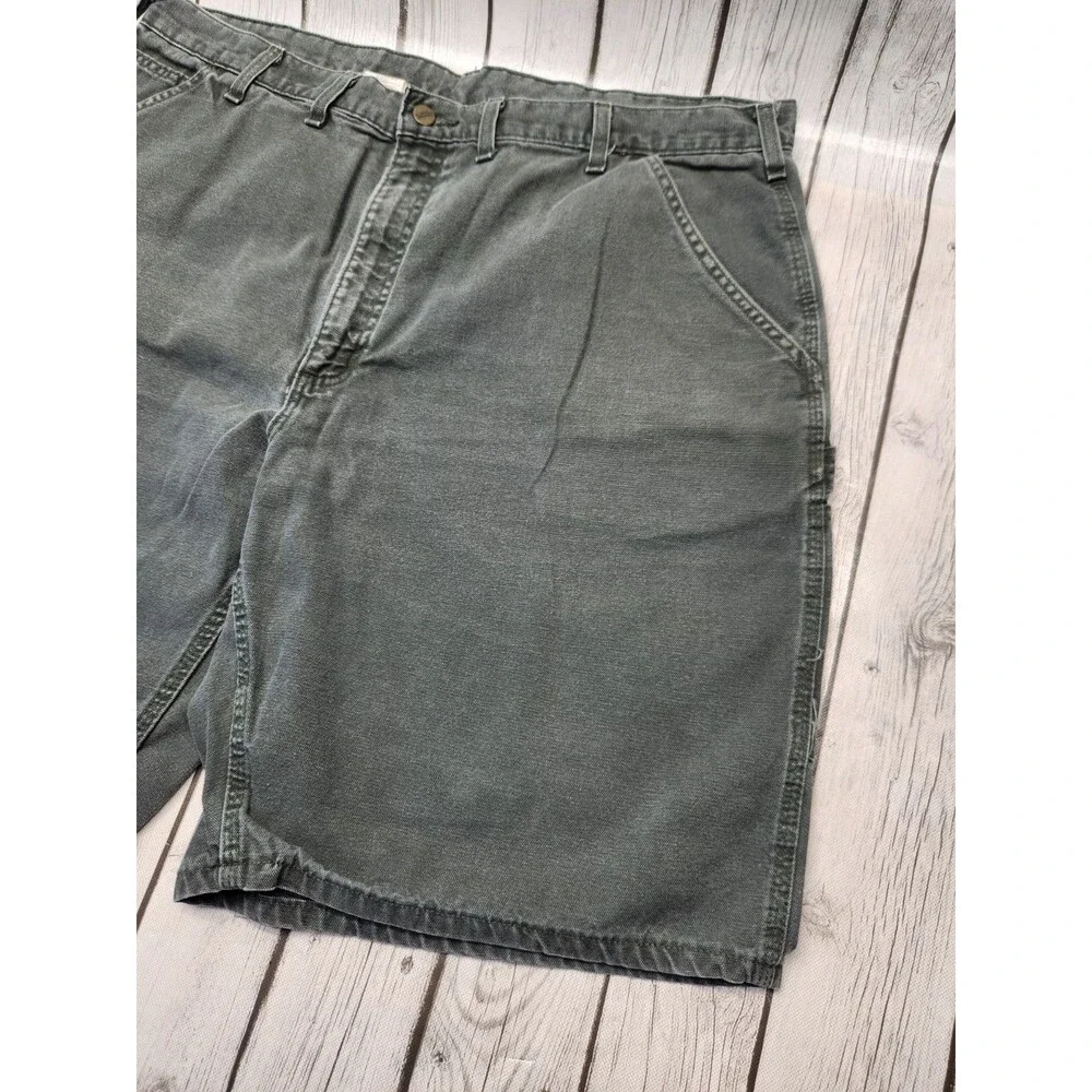 Carhartt B149 OLD Mens 44 Oil Green Canvas Carpenter Cargo Shorts Y2K Vintage